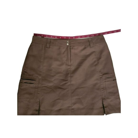 IZOD XFG Women's Athletic Golf Tennis Inner Shorts Cargo Skirt Dark Brown Sz 4 - Picture 7 of 14